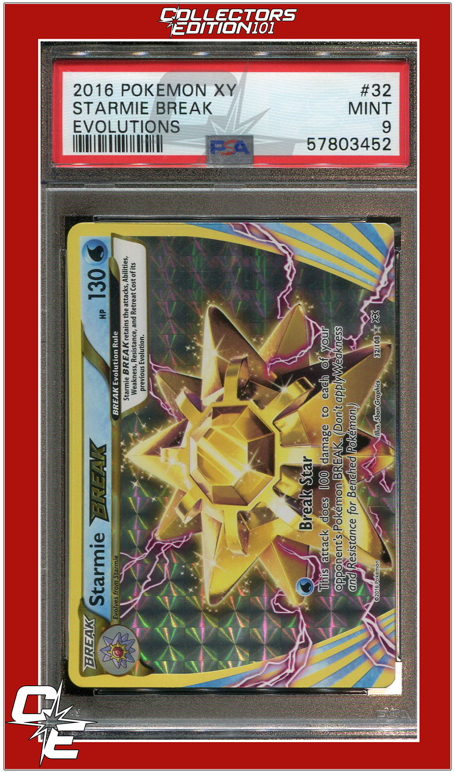 Evolutions 32 Starmie Break PSA 9