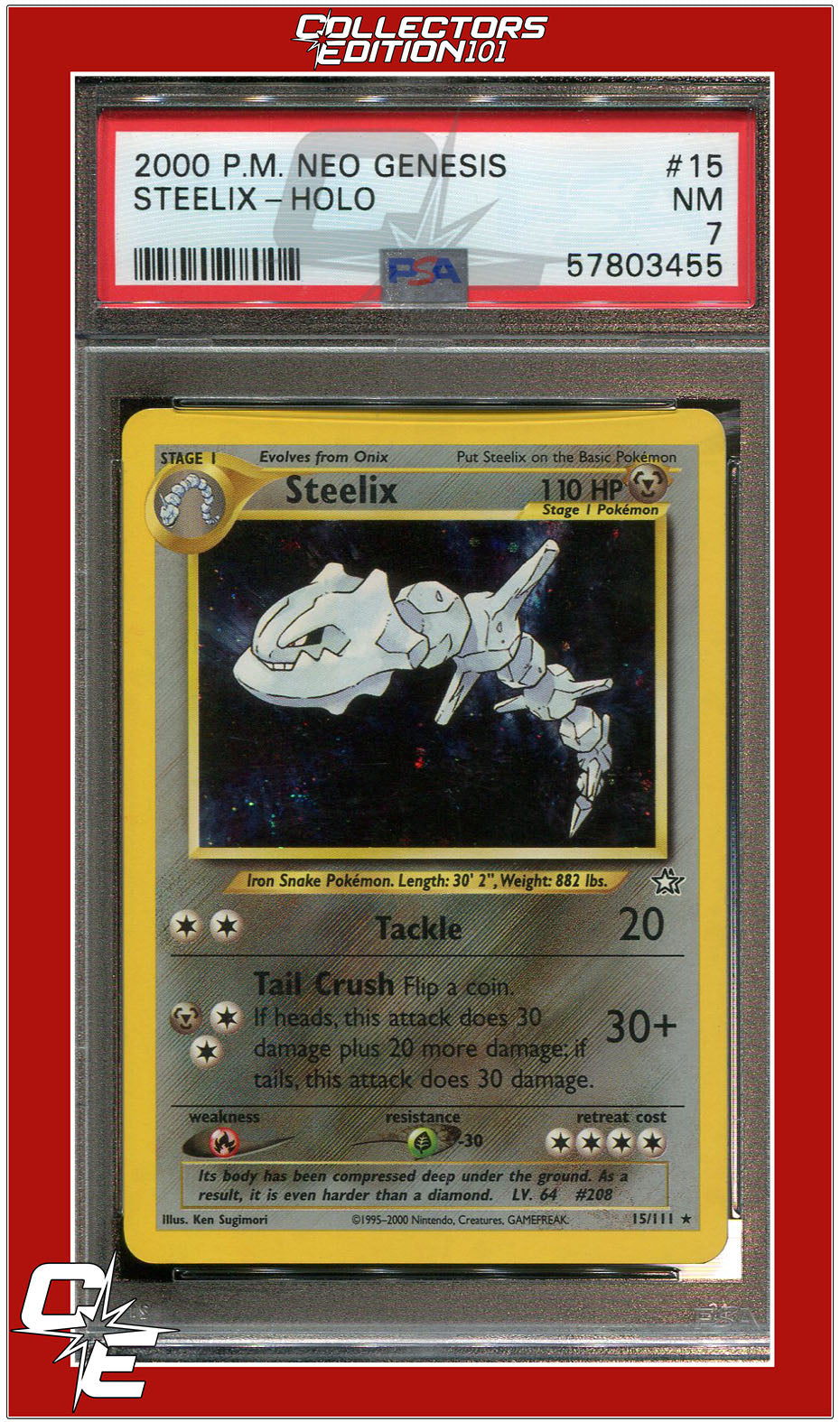 Neo Genesis 15 Steelix Holo PSA 7