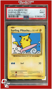 Evolutions 111 Surfing Pikachu PSA 9