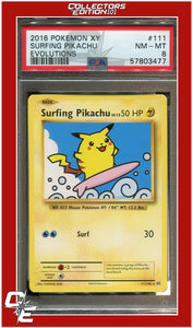 Evolutions 111 Surfing Pikachu PSA 8