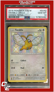 Hidden Fates SV42 Swablu Holo PSA 10