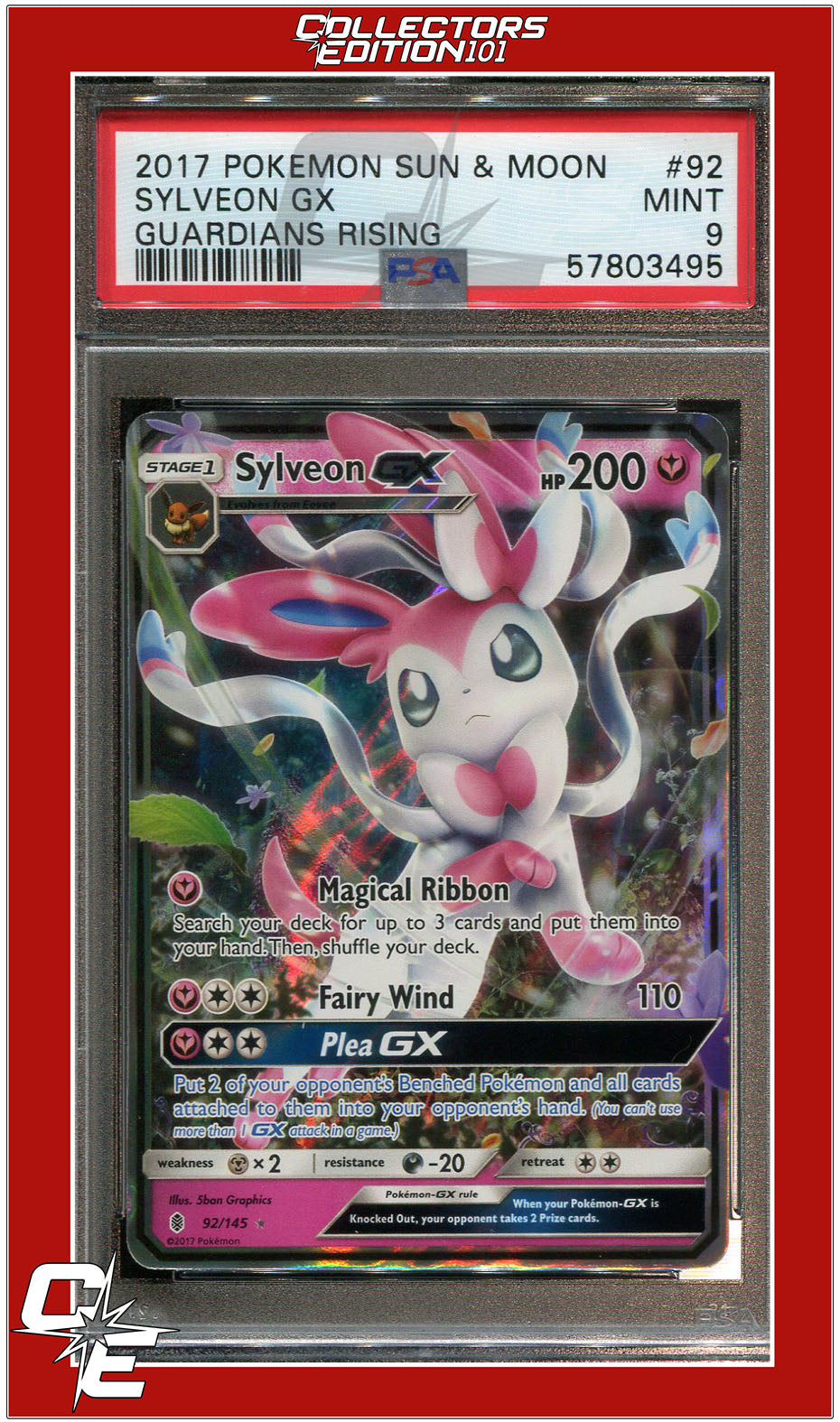 Guardians Rising 92 Sylveon GX PSA 9