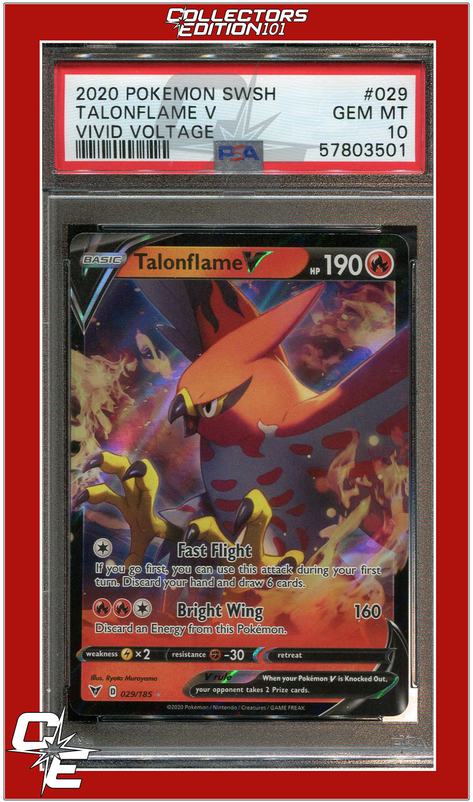 Vivid Voltage 029 Talonflame V PSA 10