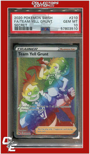 Sword & Shield 210 Full Art Team Yell Grunt Secret PSA 10