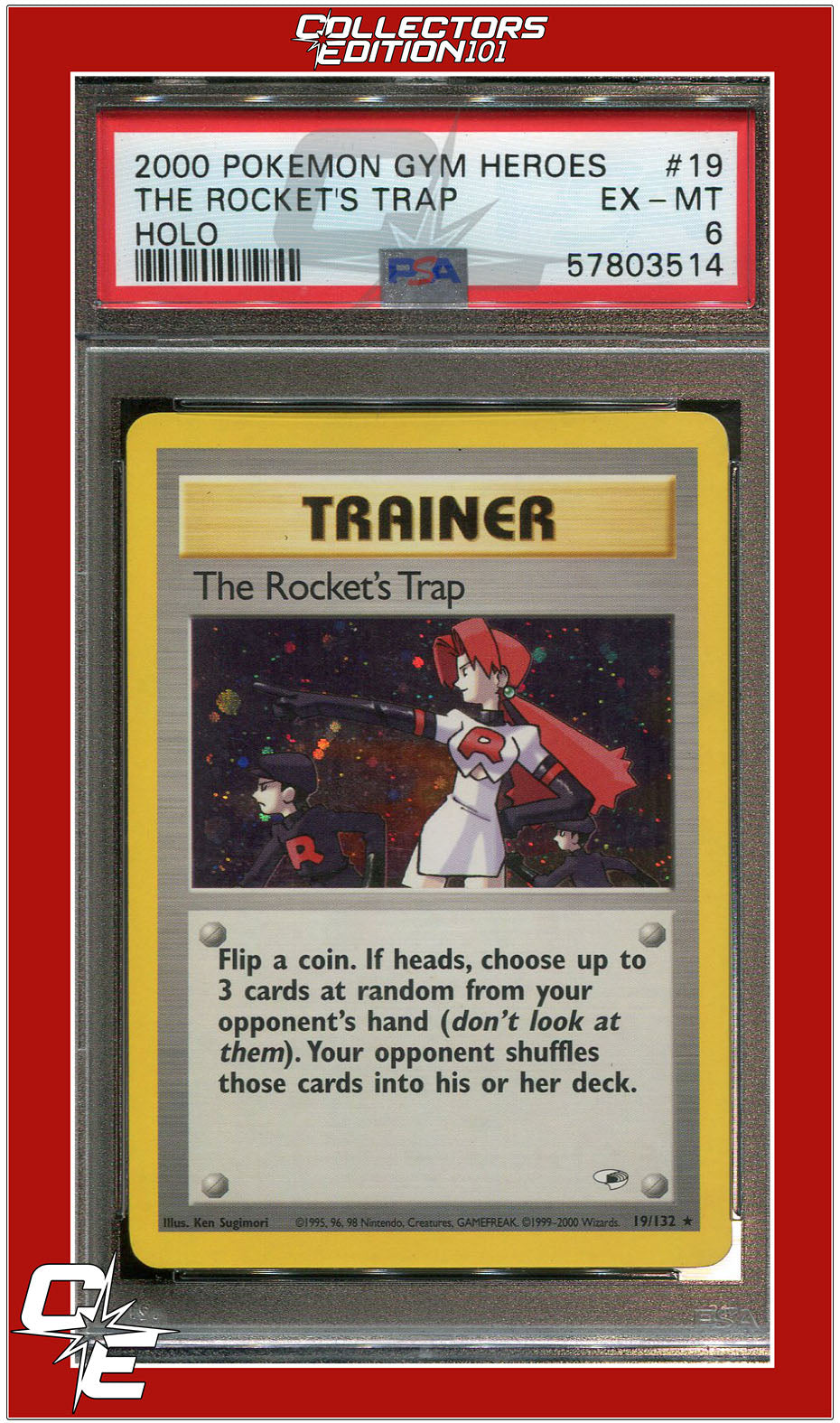 Gym Heroes 19 The Rocket's Trap Holo PSA 6