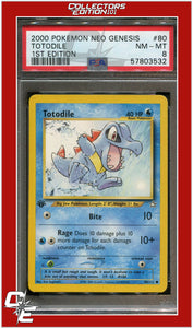 Neo Genesis 1st Edition 80 Totodile PSA 8