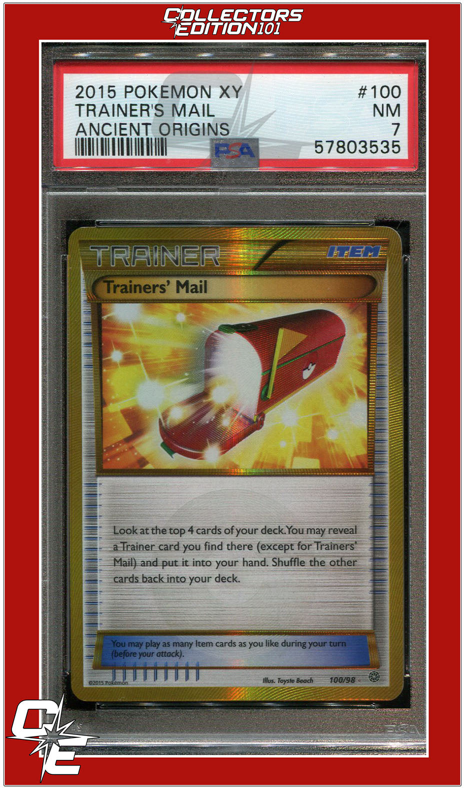 Ancient Origins 100 Trainer's Mail PSA 7