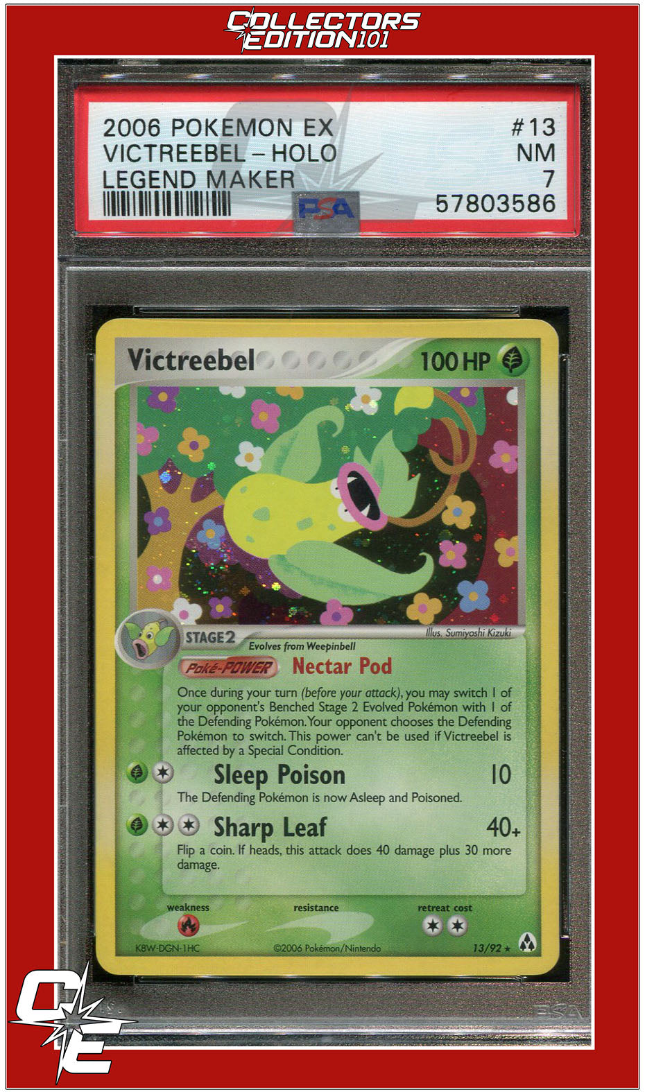 EX Legend Maker 13 Victreebel Holo PSA 7