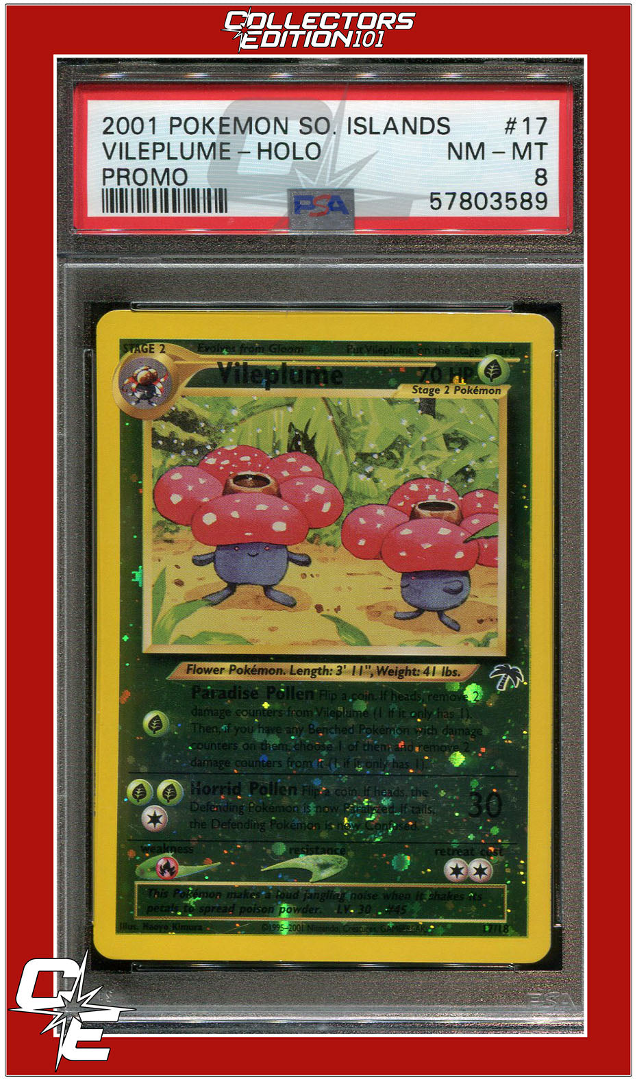 Southern Islands Promo 17 Vileplume Holo PSA 8