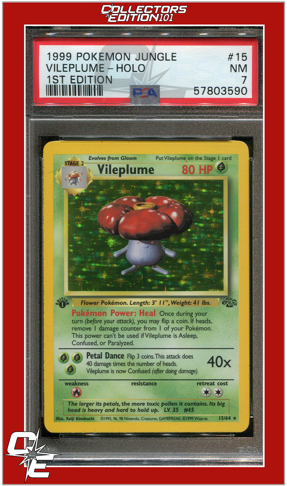 Jungle 15 Vileplume Holo 1st Edition PSA 7