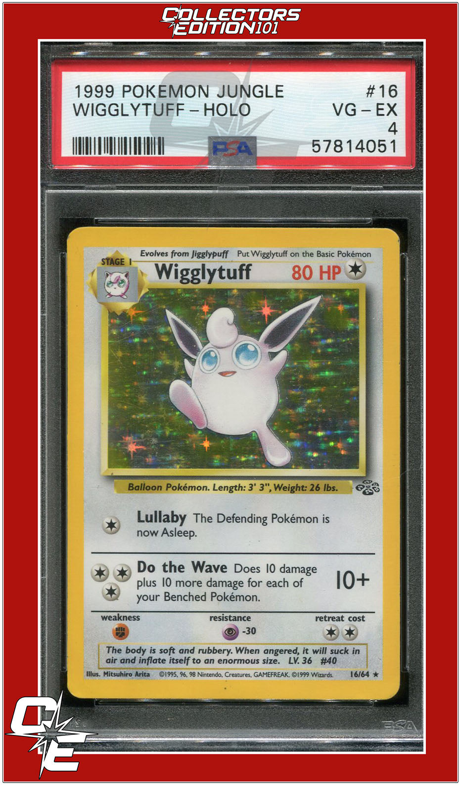 Jungle 16 Wigglytuff Holo PSA 4