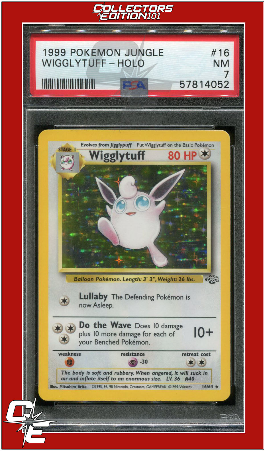 Jungle 16 Wigglytuff Holo PSA 7