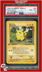 Jungle 60 Pikachu 1st Edition PSA 8