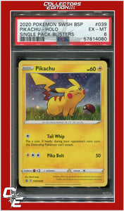 SWSH Black Star Promo 039 Pikachu Holo PSA 6