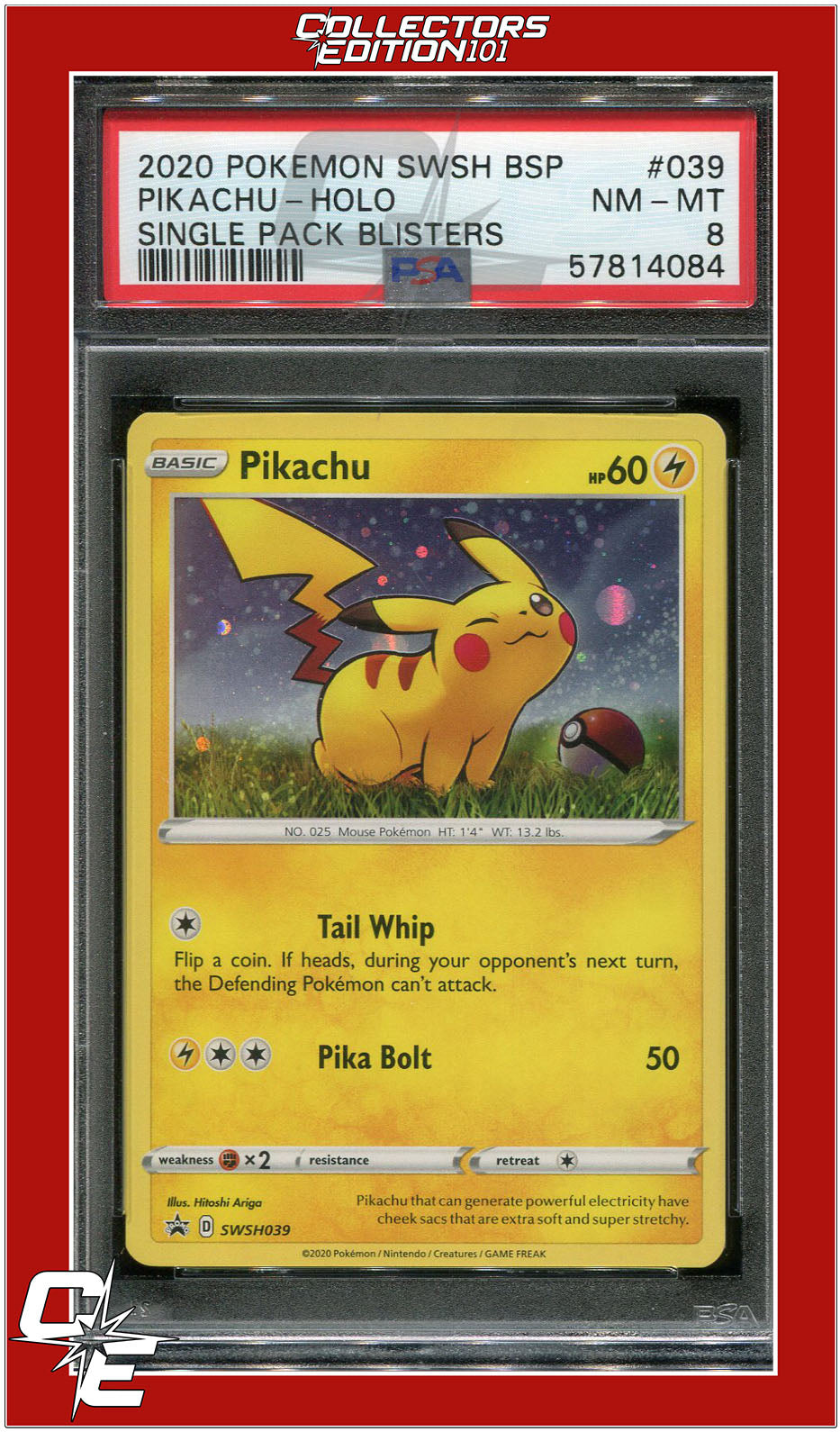 SWSH Black Star Promo 039 Pikachu Holo PSA 8