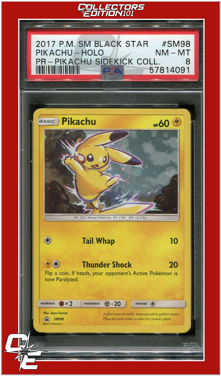 SM Black Star Promo SM98 Pikachu Holo PSA 8