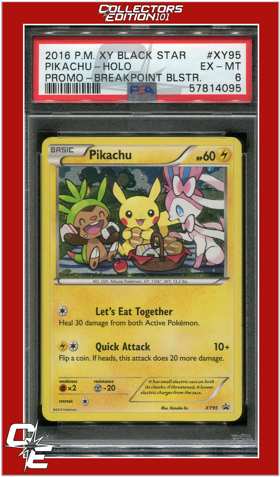 XY Black Star Promo XY95 Pikachu Holo PSA 6