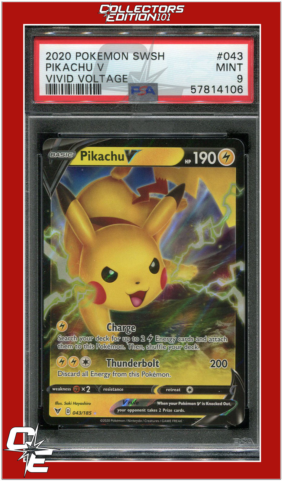 Vivid Voltage 043 Pikachu V PSA 9