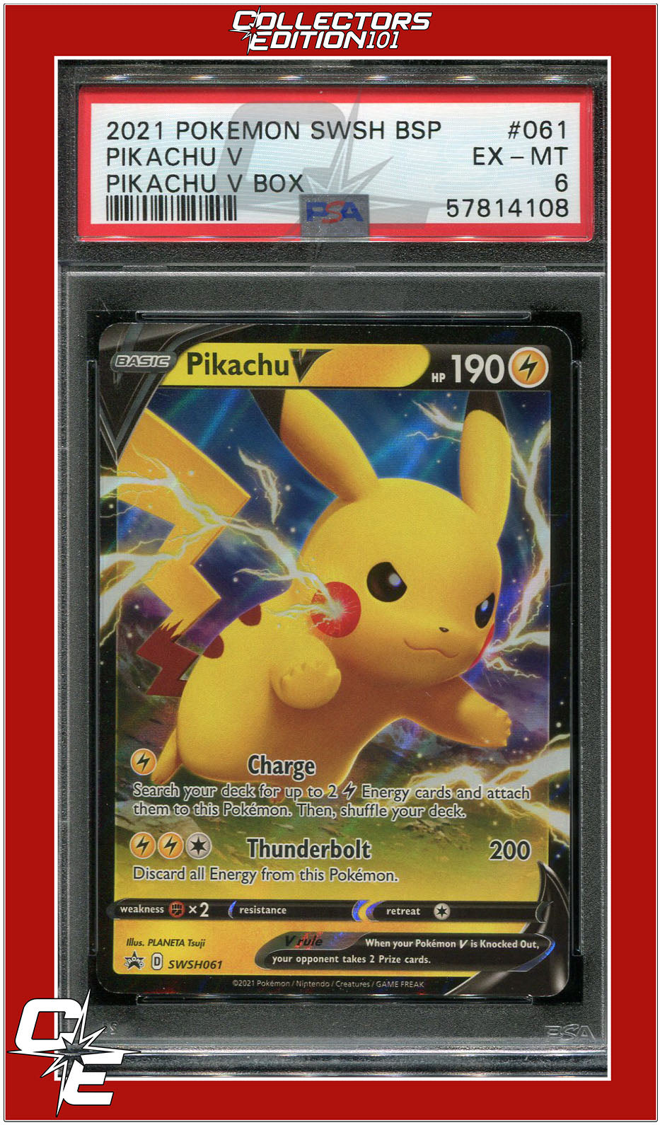 SWSH Black Star Promo 061 Pikachu V Pikachu V Box PSA 6