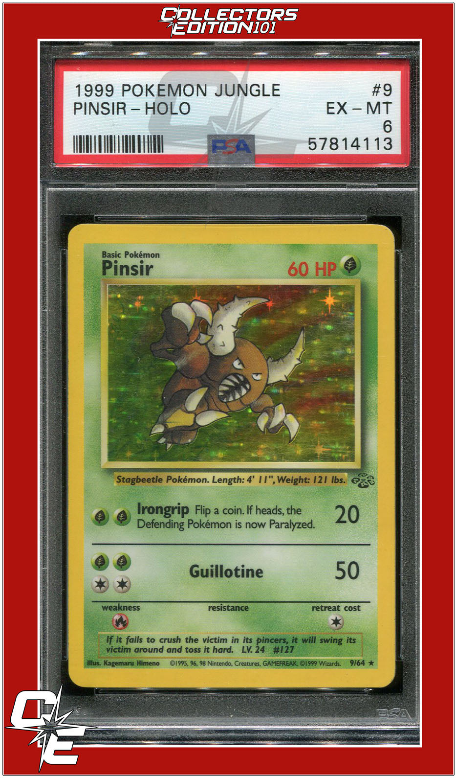 Jungle 9 Pinsir Holo PSA 6