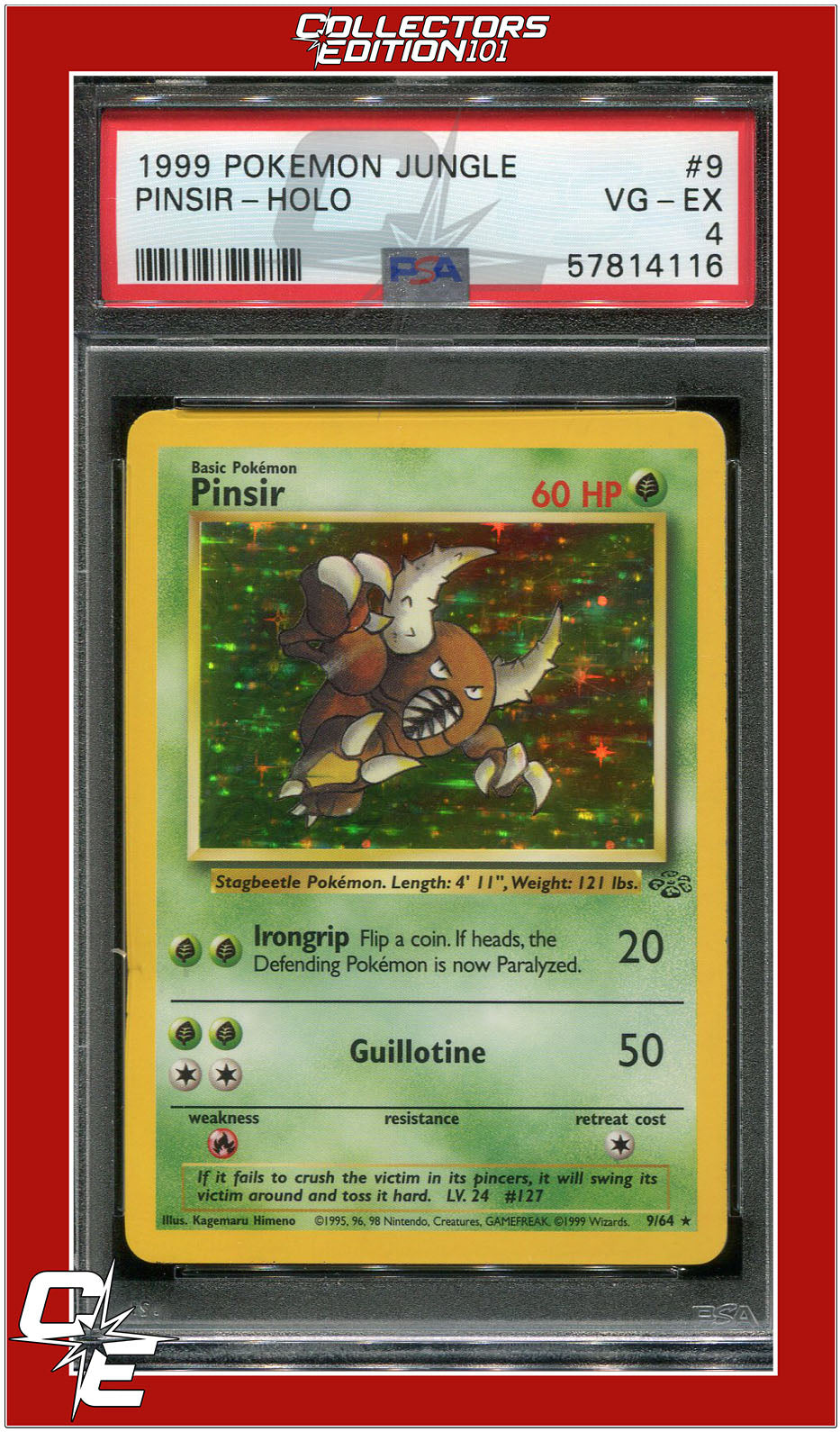 Jungle 9 Pinsir Holo PSA 4