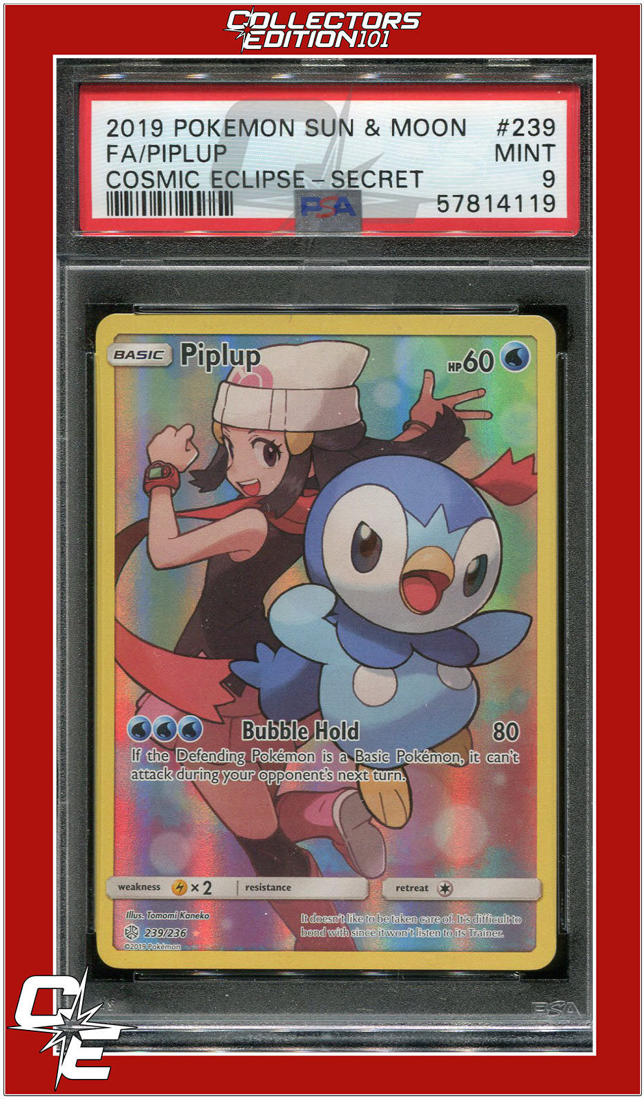 Cosmic Eclipse 239 Full Art Piplup Secret PSA 9