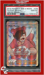 Unified Minds 236 Full Art Poke Maniac PSA 10