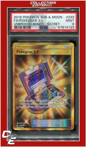 Unbroken Bonds 233 Full Art Pokegear 3.0 Secret PSA 9