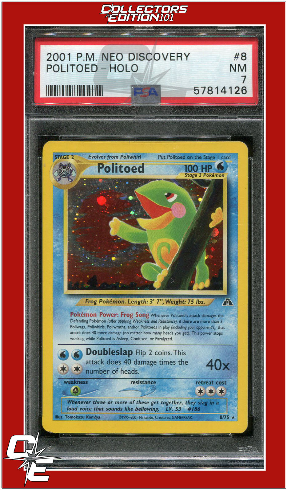 Neo Discovery 8 Politoed Holo PSA 7