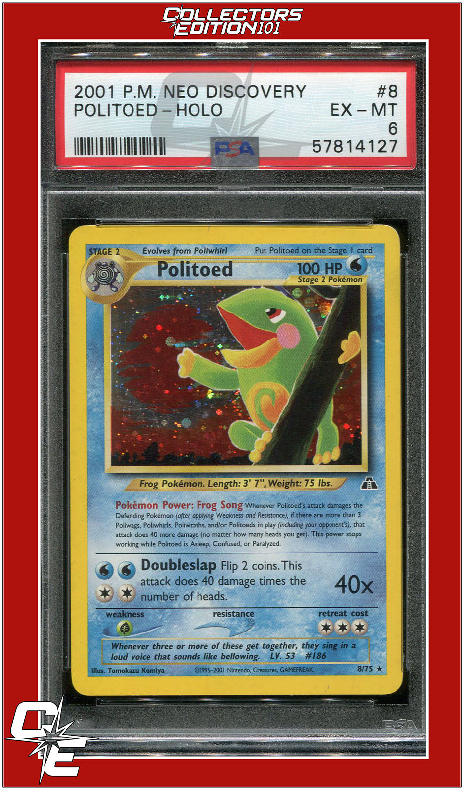 Neo Discovery 8 Politoed Holo PSA 6