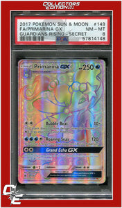 Guardians Rising 149 Full Art Primarina GX Secret PSA 8