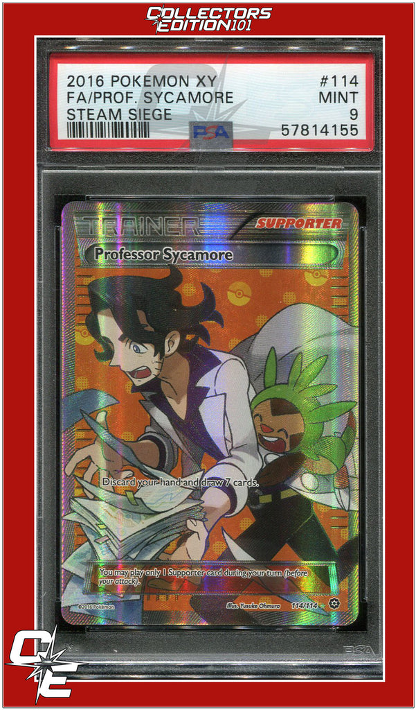 Steam Siege 114 Full Art Professor Sycamore PSA 9 | Collectors Edition 101 Steam Siege 114 Full Art Professor Sycamore PSA 9 | Collectors Edition 101