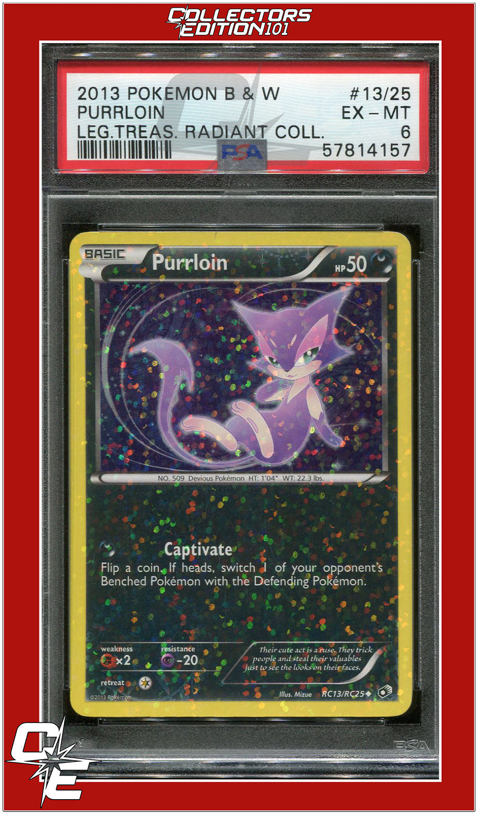 Legendary Treasures Radiant Collection 13/25 Purrloin PSA 6