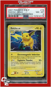 Mysterious Treasures 15 Raichu Holo PSA 8