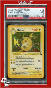 Fossil 14 Raichu Holo PSA 7