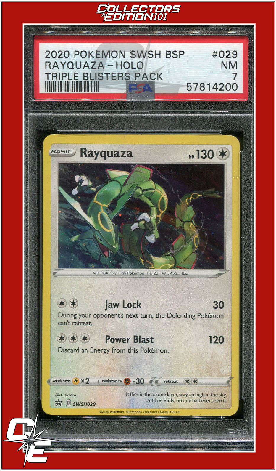 SWSH Black Star Promo 029 Rayquaza Holo PSA 7 | Collectors Edition 101
