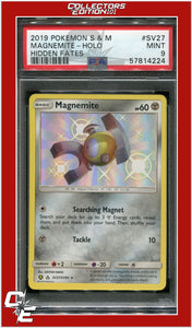 Hidden Fates SV27 Magnemite Holo PSA 9