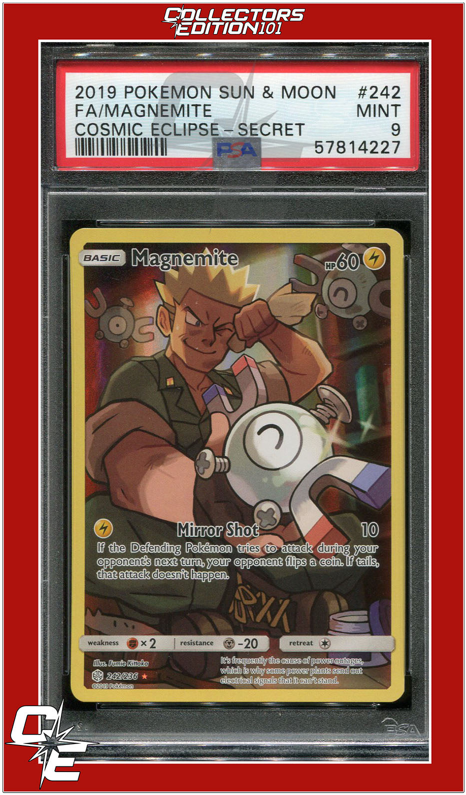 Cosmic Eclipse 242 Full Art Magnemite Secret PSA 9