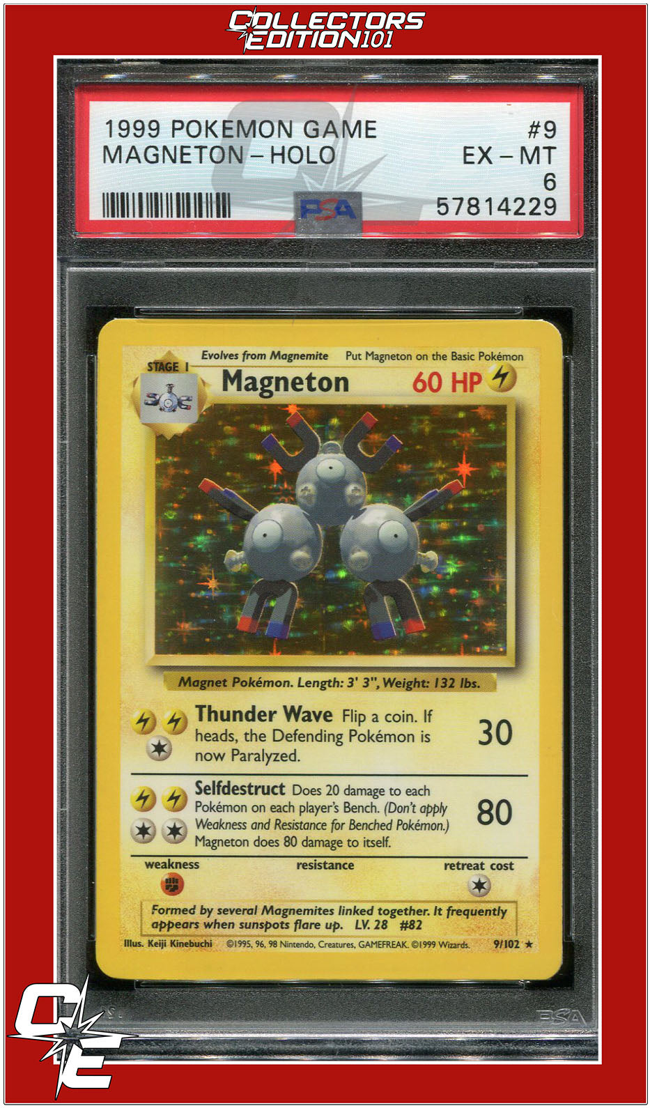 Base Set 9 Magneton Holo PSA 6