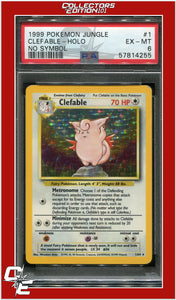 Jungle 1 Clefable Holo No Symbol PSA 6