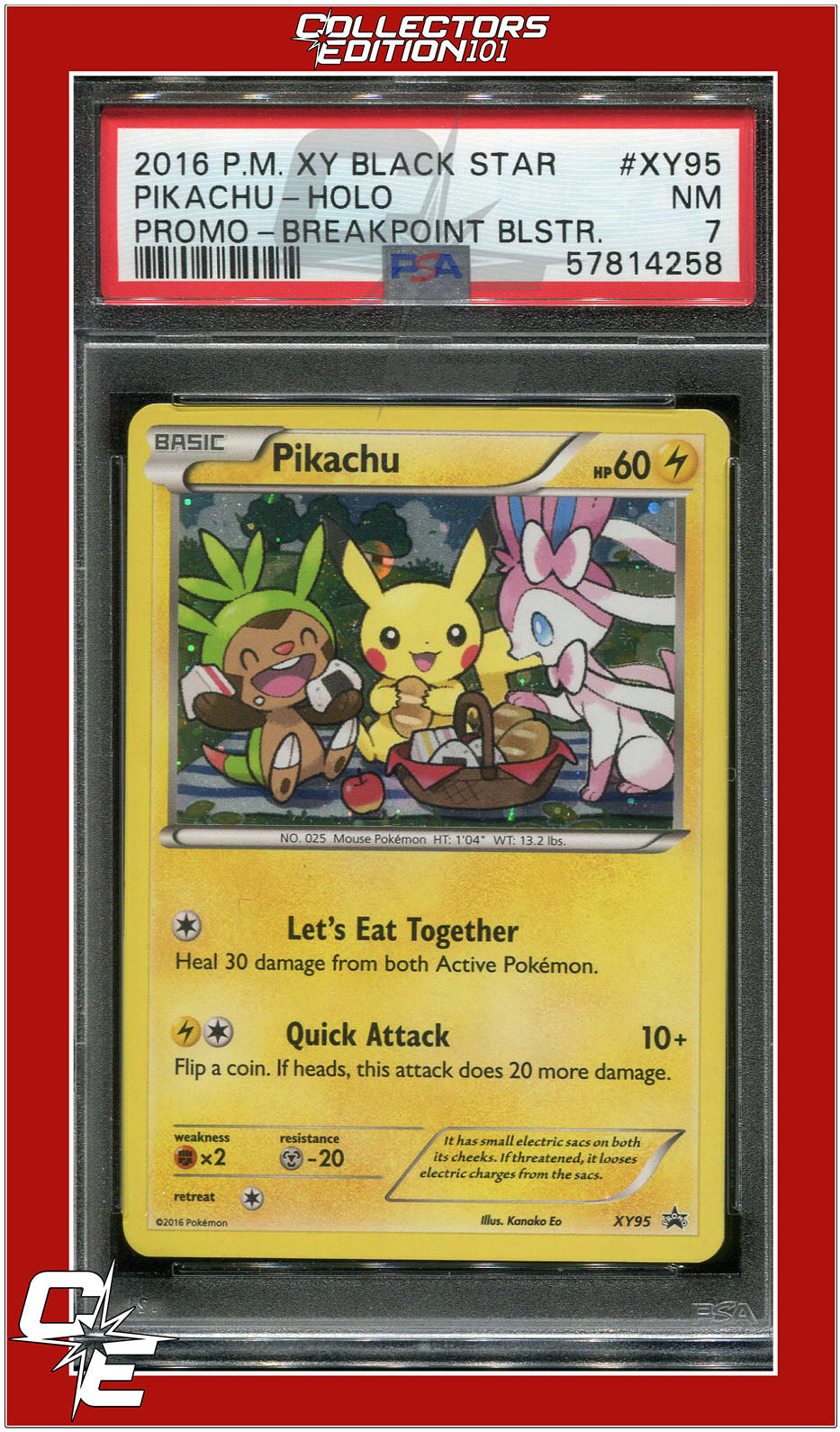 XY Black Star Promo XY95 Pikachu Holo PSA 7