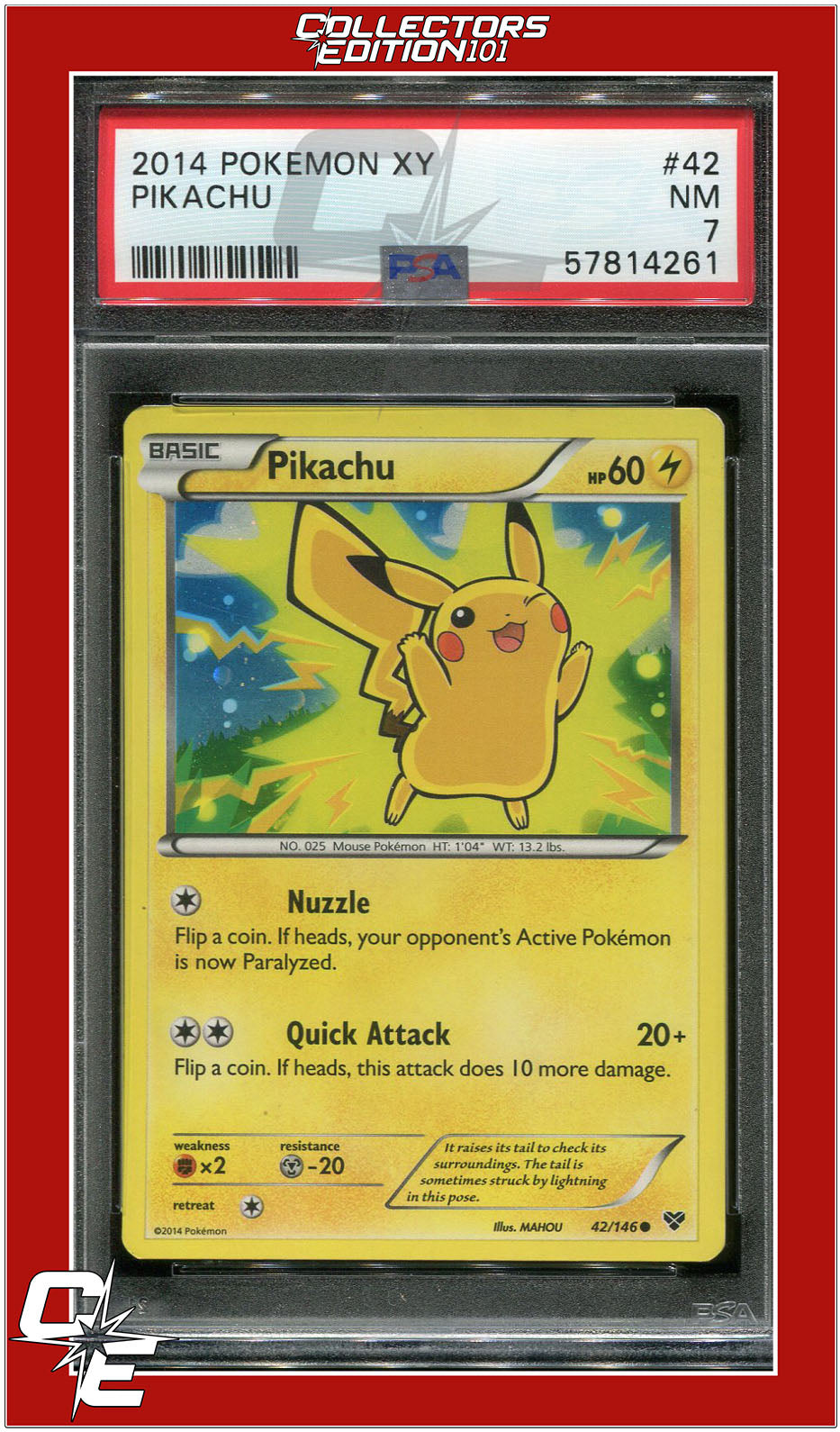 XY 42 Pikachu PSA 7