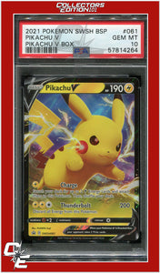 SWSH Black Star Promo 061 Pikachu V Pikachu V Box PSA 10