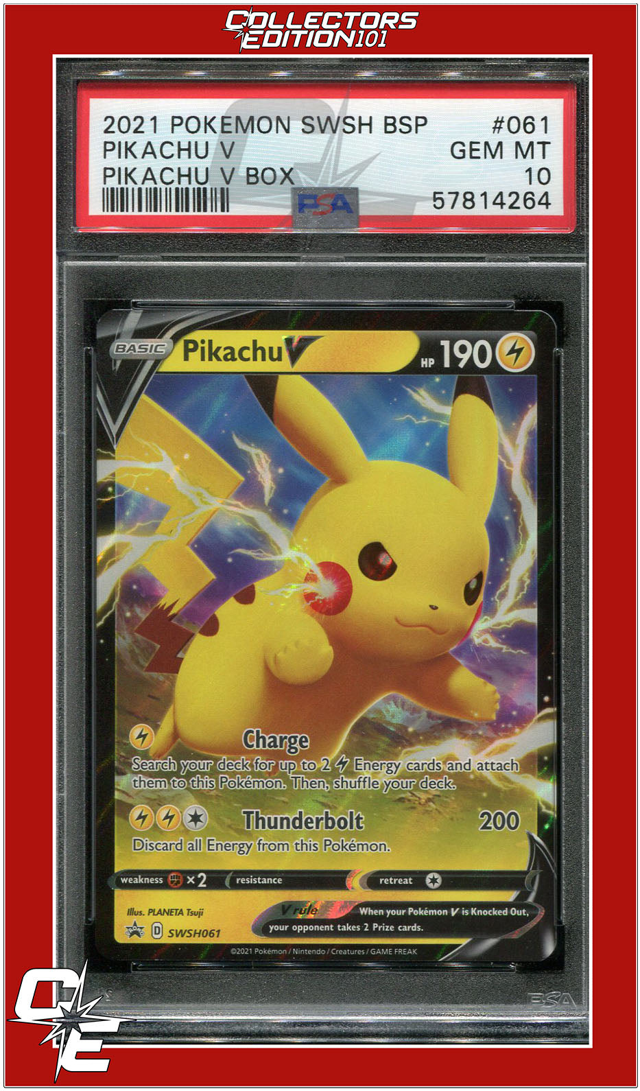 SWSH Black Star Promo 061 Pikachu V Pikachu V Box PSA 10