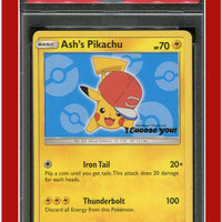 SM Black Star Promo SM114 Ash's Pikachu I Choose You! PSA 7