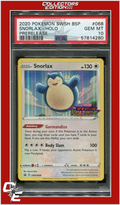 SWSH Black Star Promo 068 Snorlax Holo Prerelease PSA 10