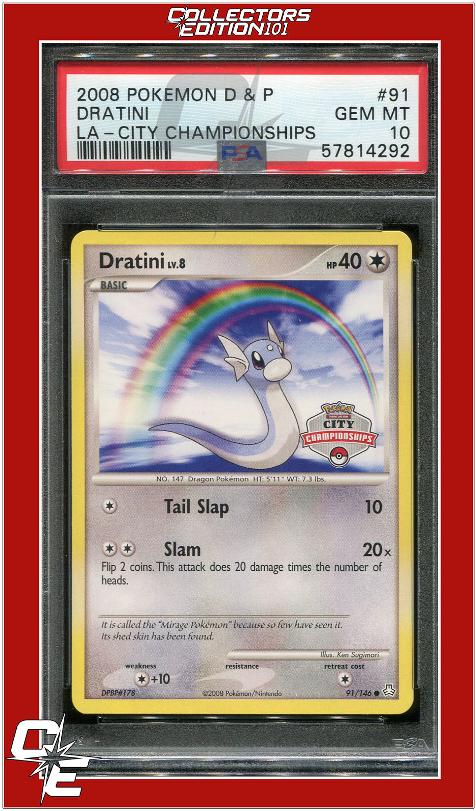 Legends Awakened 91 Dratini City Championships PSA 10