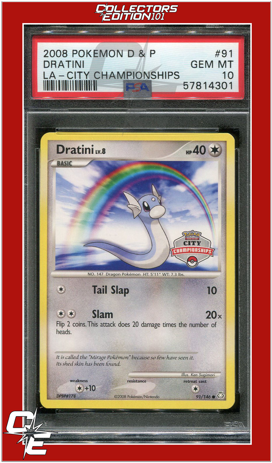 Legends Awakened 91 Dratini City Championships PSA 10