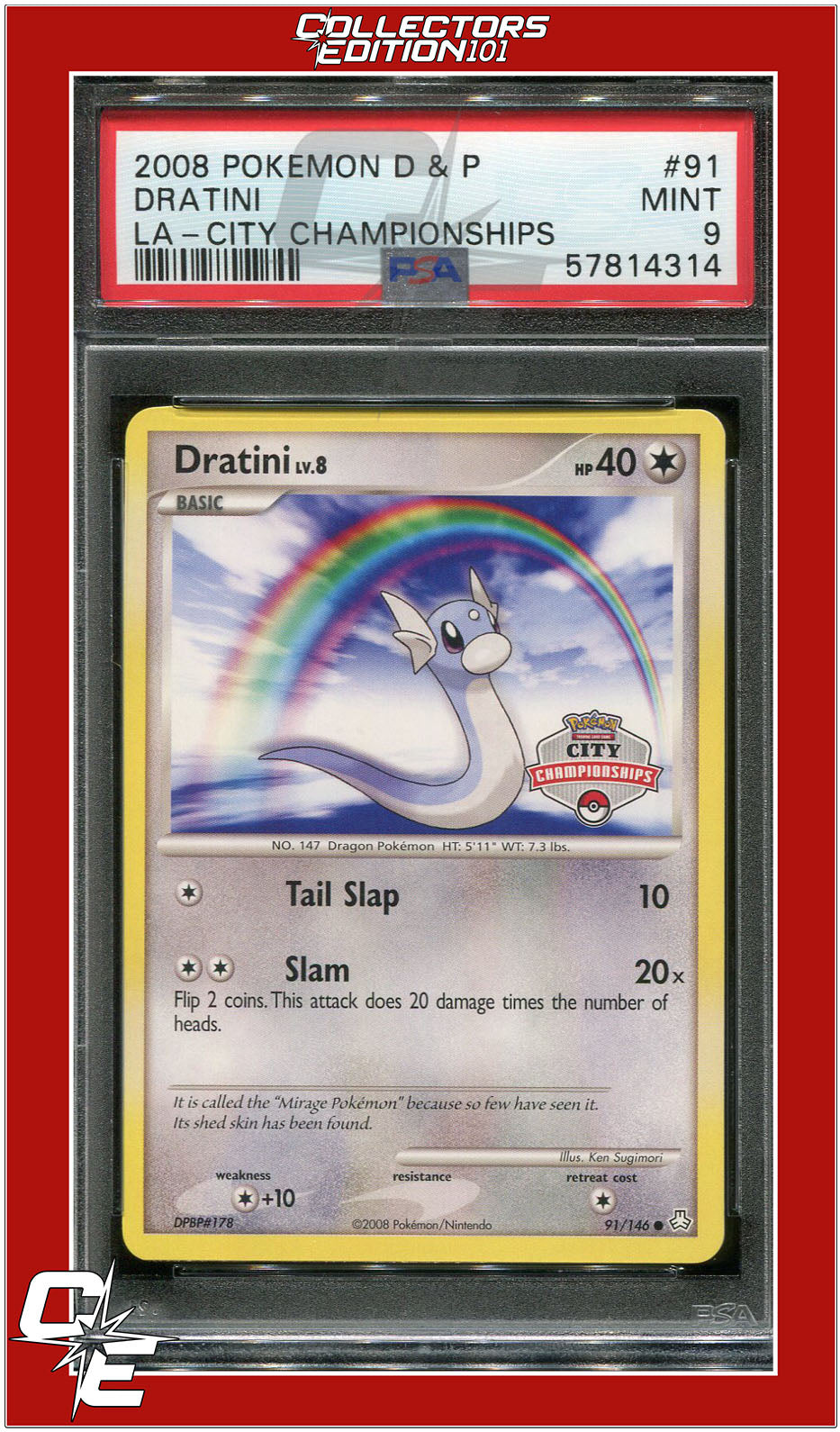 Legends Awakened 91 Dratini City Championships PSA 9