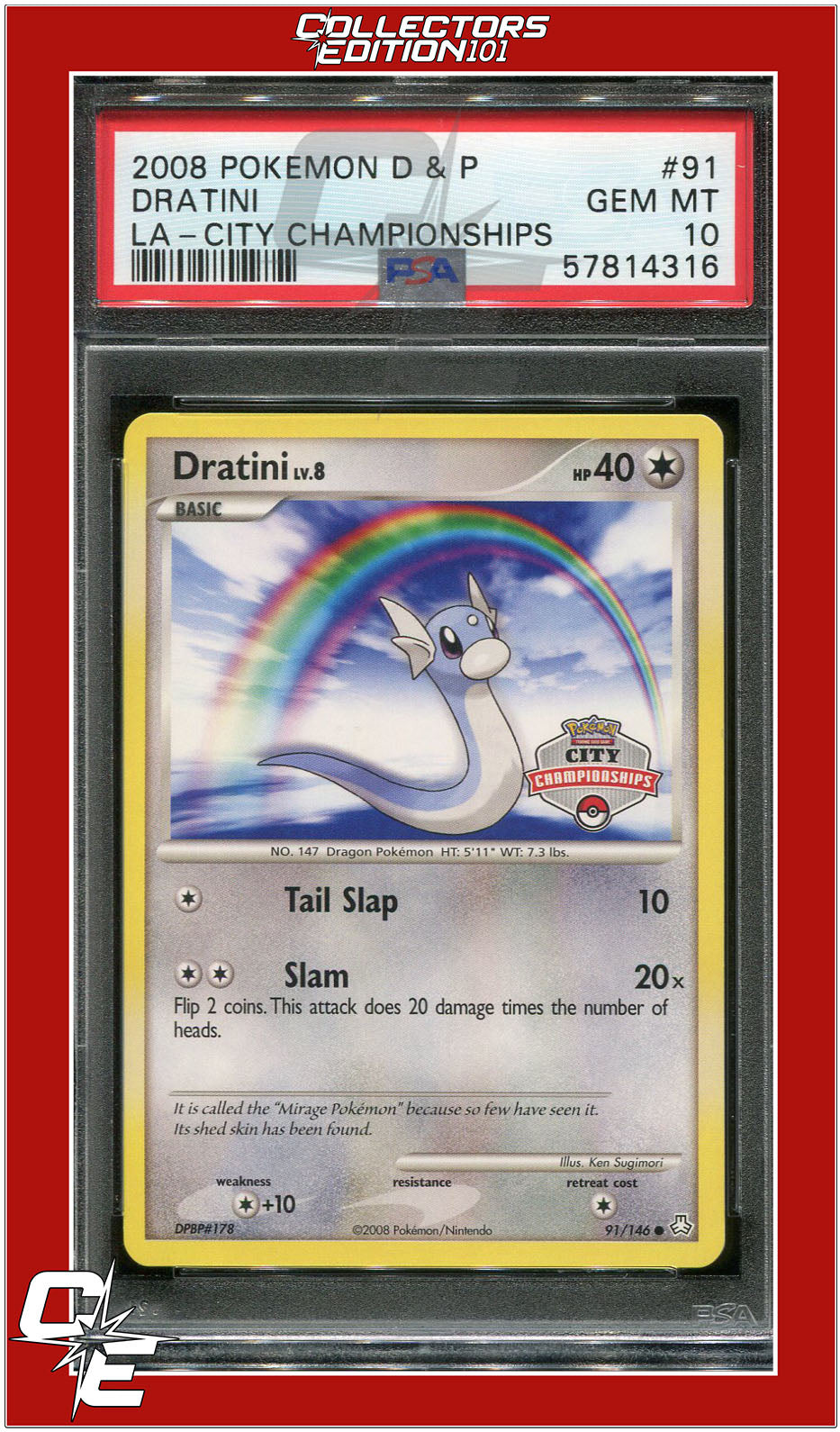 Legends Awakened 91 Dratini City Championships PSA 10